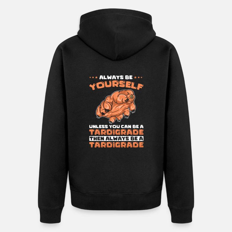 Bärtierchen Lustiger Spruch - Unisex Premium Bio Zip Hoodie - Schwarz