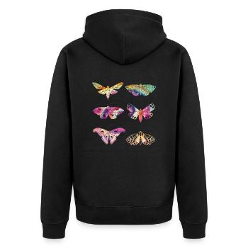 Papillon de nuit TIE DYE Vintage Moths - Veste à capuche bio Premium Unisexe - noir - Dos - Nico (187cm)