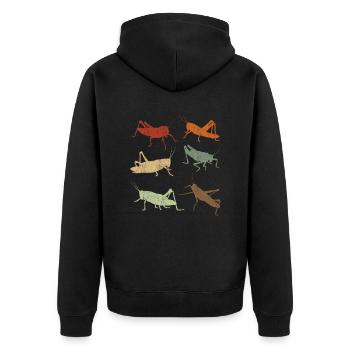 Grasshopper Retro Vintage Sauterelles - Veste à capuche bio Premium Unisexe - noir - Dos - Nico (187cm)
