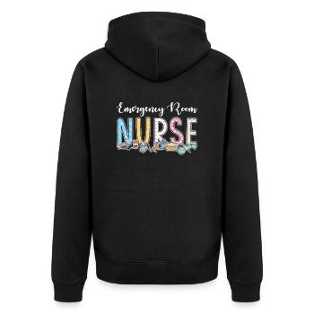 Idée cadeau pour les infirmières du - Veste à capuche bio Premium Unisexe - noir - Dos - Nico (187cm)