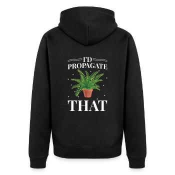 Asplenium parvati plant lover I would - Unisex Premium Organic Zip Hoodie - black - Back - Nico (187cm)