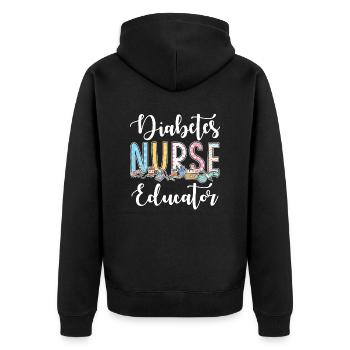 Gift idea for - Unisex Premium Organic Zip Hoodie - black - Back - Nico (187cm)