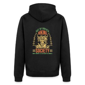 Wanderer Wandern Out Of Breath Hiking Society - Veste à capuche bio Premium Unisexe - noir - Dos - Nico (187cm)