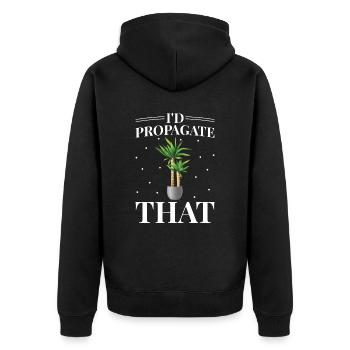 Palm plant lovers, that's what I would pass on - Unisex Premium Organic Zip Hoodie - black - Back - Nico (187cm)