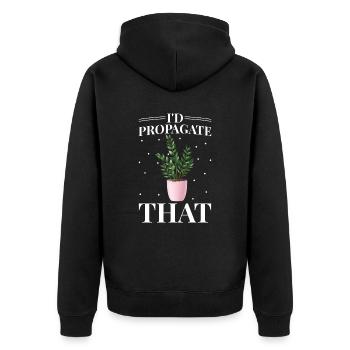 Zamioculcas plant lovers I would recommend this - Unisex Premium Organic Zip Hoodie - black - Back - Nico (187cm)