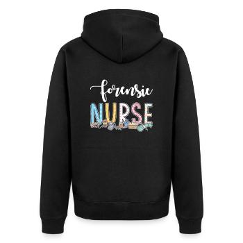 Idée cadeau pour les infirmières légistes - Veste à capuche bio Premium Unisexe - noir - Dos - Nico (187cm)