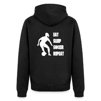 Conception de football Joueur de football Équipe de football - Veste à capuche bio Premium Unisexe - noir - Dos - Nico (187cm)