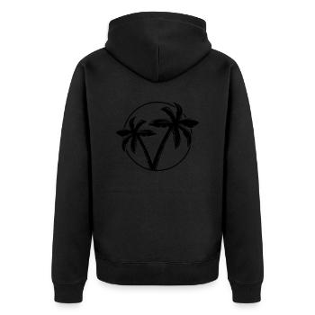 palme silhouette kreis - Unisex Premium Bio Zip Hoodie - Schwarz - Hinten - Nico (187cm)
