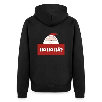 weihnachtsmann hohohä - Unisex Premium Bio Zip Hoodie - Schwarz - Hinten - Nico (187cm)