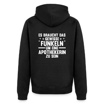 Apotheke Pharmazie Mediziner Apothekerin - Unisex Premium Bio Zip Hoodie - Schwarz - Hinten - Nico (187cm)