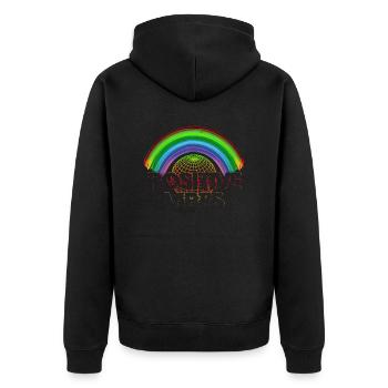 Stay Positive Street Art Urban Spray Vintage Retro - Unisex Premium Bio Zip Hoodie - Schwarz - Hinten - Nico (187cm)