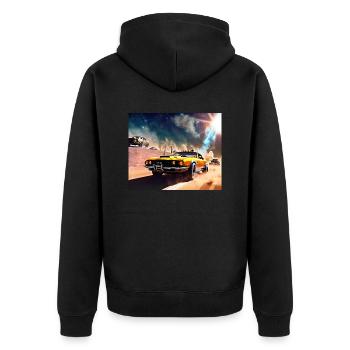 Mad and Furious #2 - Unisex Premium Organic Zip Hoodie - black - Back - Nico (187cm)