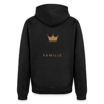 Weber-Familie - Unisex Premium Bio Zip Hoodie - Schwarz - Hinten - Nico (187cm)
