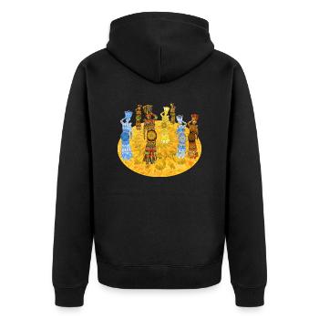 Tanzanian Lady 2023 01 - Unisex Premium Organic Zip Hoodie - black - Back - Nico (187cm)