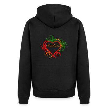 Bachata at heart - Unisex Premium Organic Zip Hoodie - black - Back - Nico (187cm)