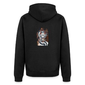 2024 Année du Dragon 2024 Année du Dragon - Veste à capuche bio Premium Unisexe - noir - Dos - Nico (187cm)