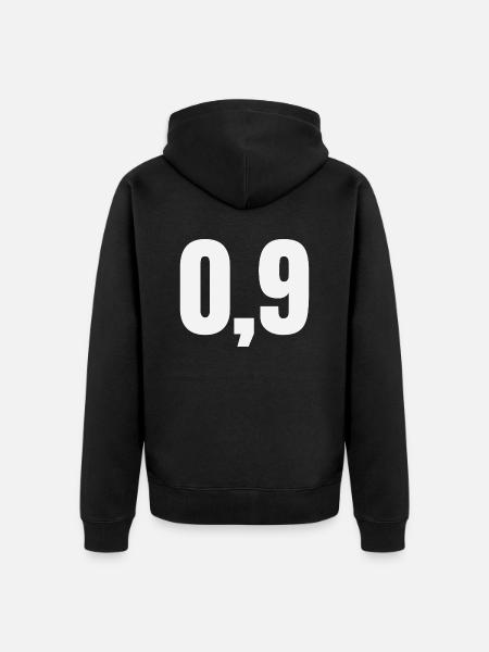 0,9 - Unisex Premium Bio Zip Hoodie - Schwarz