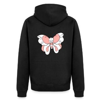 Papillon coloré > Graphique vectoriel - Veste à capuche bio Premium Unisexe - noir - Dos - Nico (187cm)