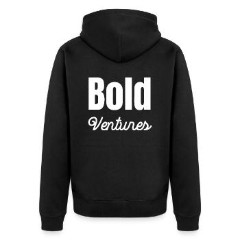 adventurer funny quote leadership qualities - Unisex Premium Organic Zip Hoodie - black - Back - Nico (187cm)