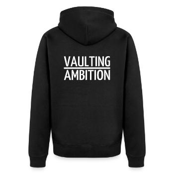 jump gift humor summit elevation present adventure - Unisex Premium Bio Zip Hoodie - Schwarz - Hinten - Nico (187cm)