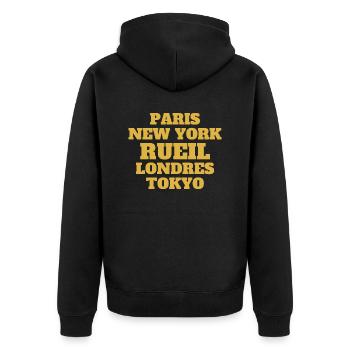 Reuil Style - Unique streets, unique style. - Veste à capuche bio Premium Unisexe - noir - Dos - Nico (187cm)