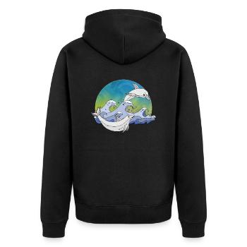 Delphine - Unisex Premium Bio Zip Hoodie - Schwarz - Hinten - Nico (187cm)