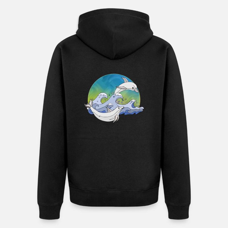 Dauphins - Veste à capuche bio Premium Unisexe - noir