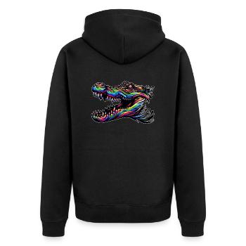 Alligator, Crocodile - Veste à capuche bio Premium Unisexe - noir - Dos - Nico (187cm)