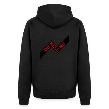 Oh Hell No Oh Hölle Nein Lustiger Sarkasmus Spruch - Unisex Premium Bio Zip Hoodie - Schwarz - Hinten - Nico (187cm)