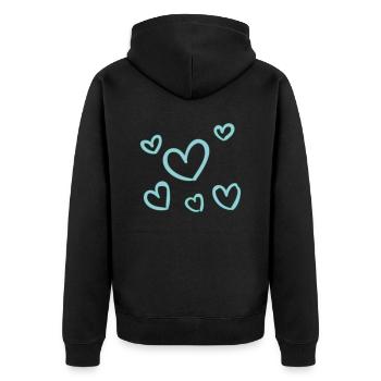 Coeurs d’amour - Veste à capuche bio Premium Unisexe - noir - Dos - Nico (187cm)