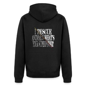 animals animal rescue birthday funny quote - Unisex Premium Organic Zip Hoodie - black - Back - Nico (187cm)