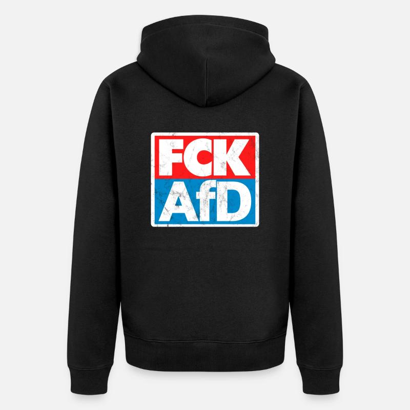 FCK AFD - Unisex Premium Bio Zip Hoodie - Schwarz
