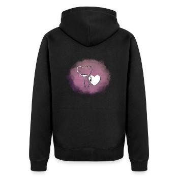 Cœur - Veste à capuche bio Premium Unisexe - noir - Dos - Nico (187cm)