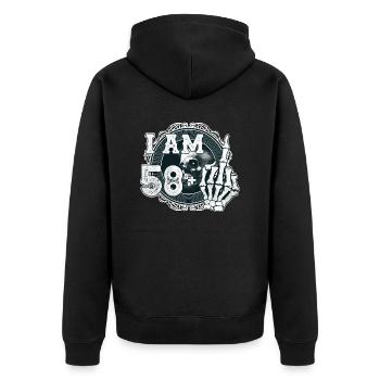 I'm 58 plus 1 middle finger Skull funny 59th - Unisex Premium Organic Zip Hoodie - black - Back - Nico (187cm)
