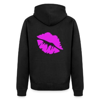 des années 90 embrasser la bouche partie - Veste à capuche bio Premium Unisexe - noir - Dos - Nico (187cm)