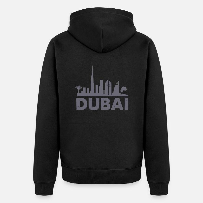 Ligne d’horizon de Dubaï - Veste à capuche bio Premium Unisexe - noir