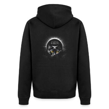 Niedliche schwarze Katze mit totaler Sonnenfinsternis 2024 - Unisex Premium Bio Zip Hoodie - Schwarz - Hinten - Nico (187cm)