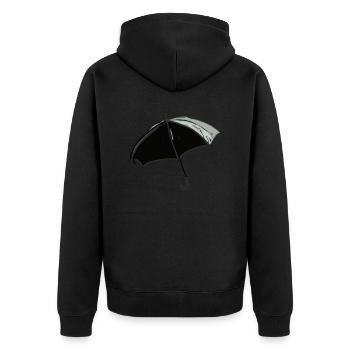 Umbrella - Unisex Premium Organic Zip Hoodie - black - Back - Nico (187cm)