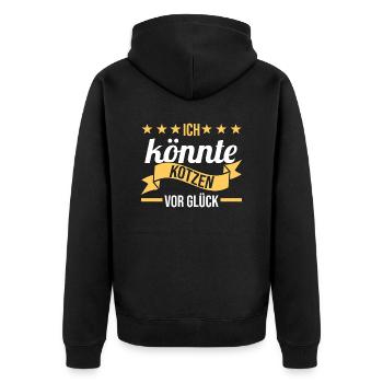 Ich Bin So Gut Drauf Ich Könnte Kotzen - Unisex Premium Bio Zip Hoodie - Schwarz - Hinten - Nico (187cm)