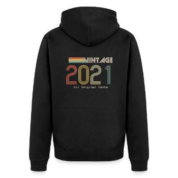 Épique et Légendaire né en 2021 : 3e anniversaire - Veste à capuche bio Premium Unisexe - noir - Dos - Nico (187cm)