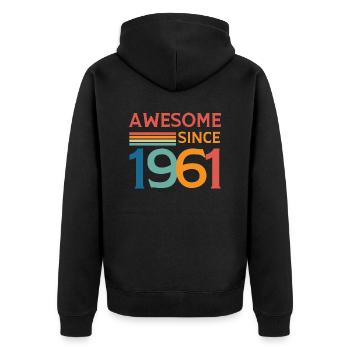 Awesome since 1961 - Veste à capuche bio Premium Unisexe - noir - Dos - Nico (187cm)