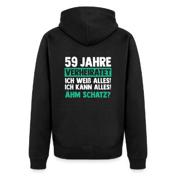 Mariage Mariage de marée 59 ans de mariage - Veste à capuche bio Premium Unisexe - noir - Dos - Nico (187cm)