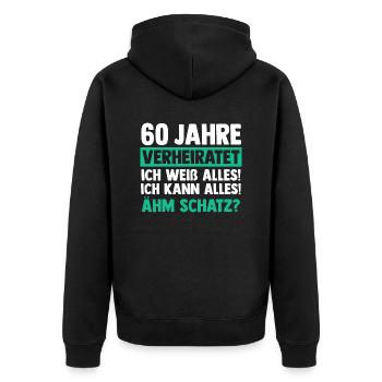 Ehe Diamantene Hochzeit 60 Jahre Verheiratet Hochz - Unisex Premium Bio Zip Hoodie - Schwarz - Hinten - Nico (187cm)