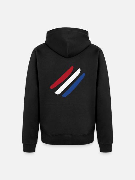 Netherlands Flag -Style Stripes - Unisex Premium Organic Zip Hoodie - black