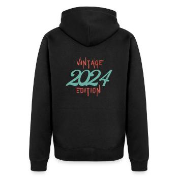 Vintage 2024 edition - Veste à capuche bio Premium Unisexe - noir - Dos - Nico (187cm)