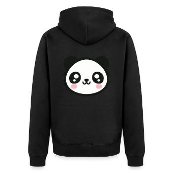 Visage de panda chibi aimant : adorable et mignon - Veste à capuche bio Premium Unisexe - noir - Dos - Nico (187cm)