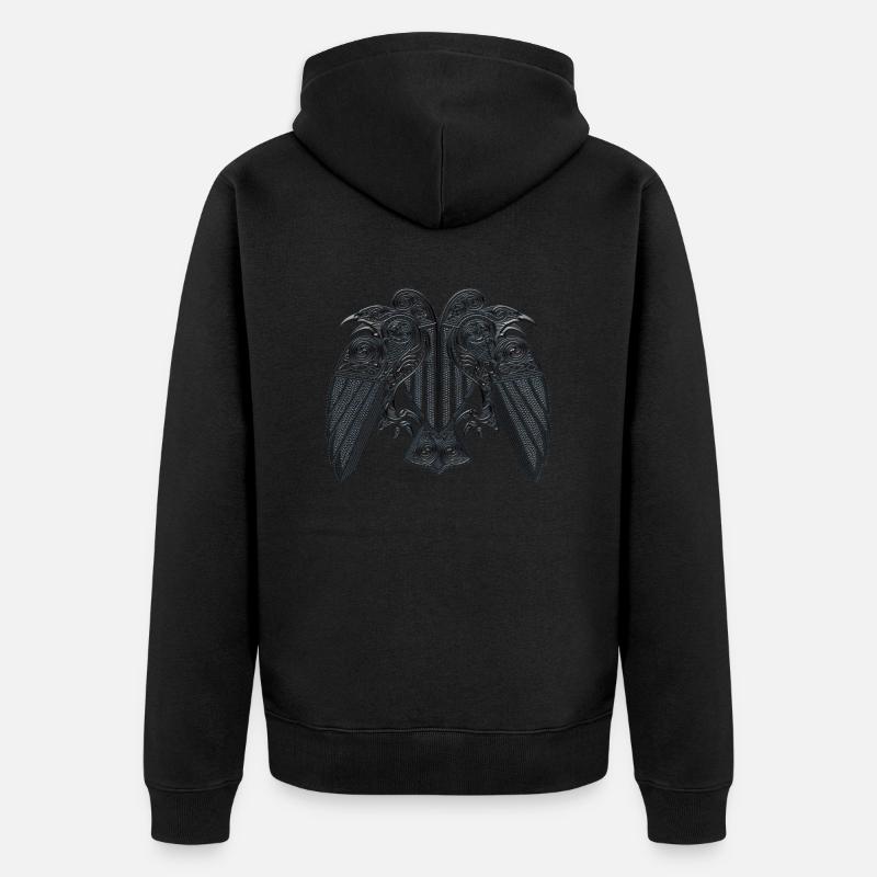 Hugin Munin - Veste à capuche bio Premium Unisexe - noir