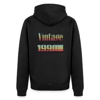1990 anniversaire 1990 né en 1990 anniversaire - Veste à capuche bio Premium Unisexe - noir - Dos - Nico (187cm)