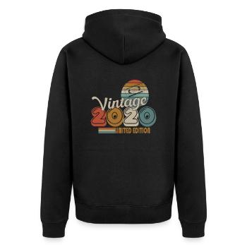 2020 - Unisex Premium Bio Zip Hoodie - Schwarz - Hinten - Nico (187cm)