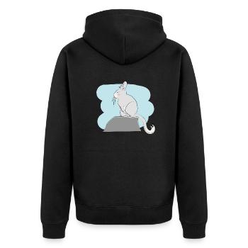 Design illustré avec Viscacha - Veste à capuche bio Premium Unisexe - noir - Dos - Nico (187cm)